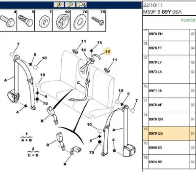 PSA 8978.QS Emniyet Kemer Kapağı 8978QS