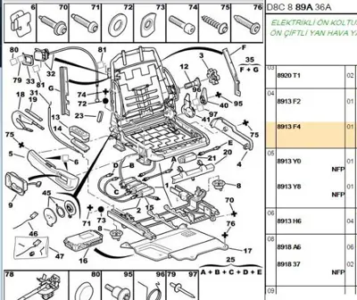 PSA 8913.F4 Koltuk Yan Bakaliti  8913.F4
