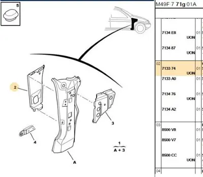 PSA 7133.74 Ön Giris Diregi Ekseni Sol Partner,Berlingo M49 713374 42471216