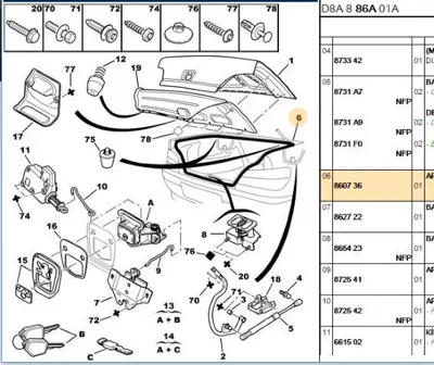 PSA 8607.36 Bagaj Kapak Toz Lastığı  8607.36