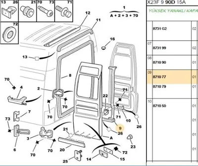 PSA 8710.77 Arka Kapı Fitili Yt.  8710.77