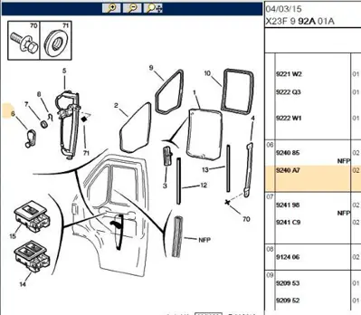 PSA 9240.A7 Cam Açma Kolu 9240.A7
