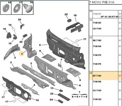 PSA 7140.N7 Ön Gögüs Yan Sacı  7140.N7