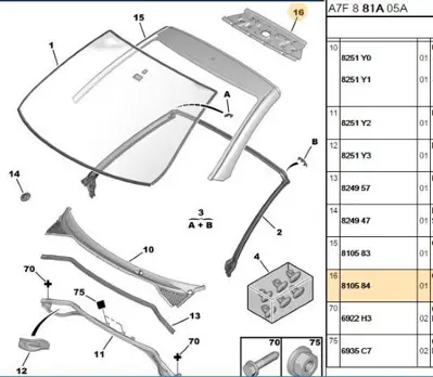PSA 8105.84 Ön Cam Traversi  8105.84