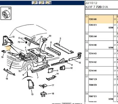 PSA 7203.68 Ön Taban Alt Sacı Ön Parç 7203.68