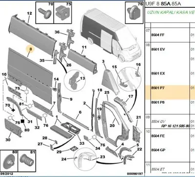 PSA 8501.P7 Çamurluk Arka Sağ 8501.P7