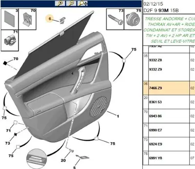 PSA 7466.Z9 Yan Perde Tutucu Agraf 7466Z9