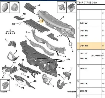 PSA 7481.WA Ön Gögüs Izolatörü 7481.WA