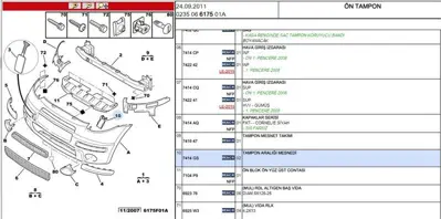 PSA 7414.GS Ön Tampon Iç Tutucubraket C3 7414.GS