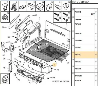 PSA 7467.K2 Sol Arka Çamurluk Kaplama 7467.K2