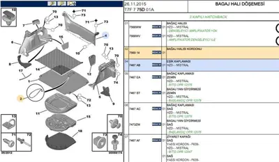 PSA 7569.14 Bagaj Halı Tutma İpi  7569.14