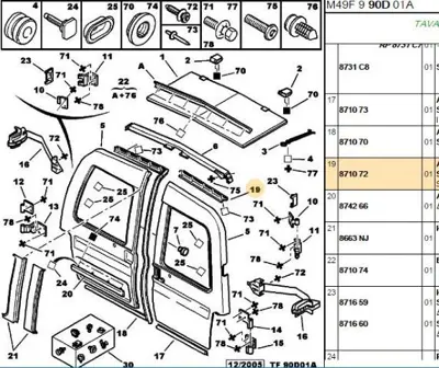 PSA 8710.72 Arka Kapı Fitili  8710.72
