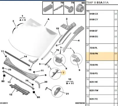PSA 7518.PN Ön Cam Yan Plastik 7518PN