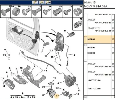 PSA 9164.81 Kapı Kilit Karşılığı 916481
