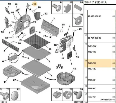 PSA 7473.SX Arka Köşe Bakalit  7473.SX