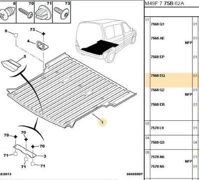 PSA 7568.EQ Arka Taban Döşemesi  7568.EQ