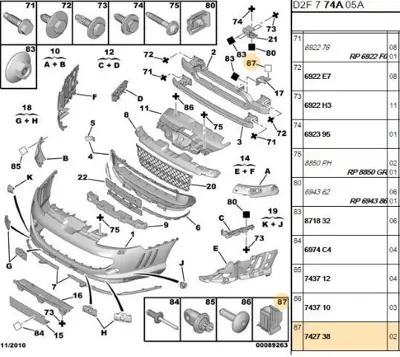 PSA 7427.38 Tampon Demir Bağlan Agraf 742738