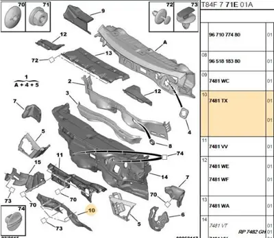 PSA 7481.TX Ön Gögüs Alt İzolatörü  7481.TX