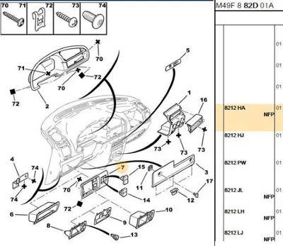 PSA 8212.HA Ön Panel Kaplama 8212HA