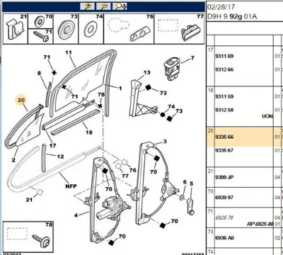 PSA 9335.66 Dış Kenar Conta  9335.66