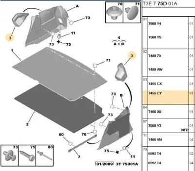 PSA 7455.CY Bagaj Iç Köse Bakalit Firsat 7455.CY