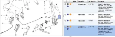 PSA 84025368 Emniyet Kemerı Ön : L 197718 20951974 84025368