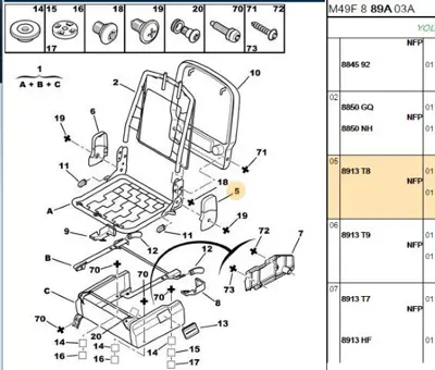PSA 8913.T8 Ön Koltuk Mafsalı 8913T8