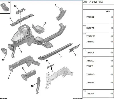 PSA 7120.LW Sağ Ön Podye Sacı  7120.LW