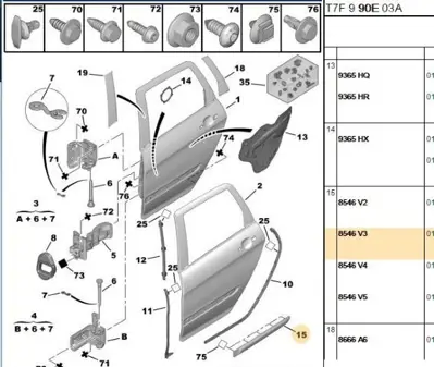 PSA 8546.V3 Kapı Kuşağı Arka : L 8546.V3