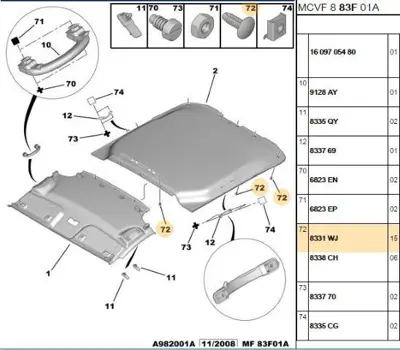 PSA 8331.WJ Tavan Kaplama Agrafı 2073203 8331WJ 95512519
