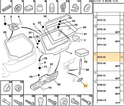 PSA 8733.42 Amortisör Klipsi  8733.42