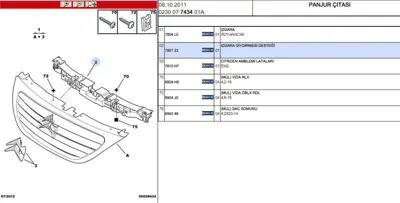 PSA 7807.23 Panel Üst PLastik 780723 7807.23