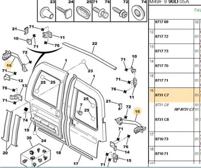 PSA 8731.C7 Kapı Durdurma Pimi Sol 8731C7