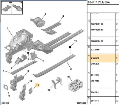 PSA 7106.C9 Şase Uç Yan Kapağı  7106.C9