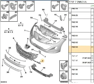 PSA 7422.K3 Ön Izgara Darbe Emici 7422K3