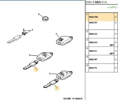 PSA 9926.RW Ham Anahtar Ucu 9926.RW