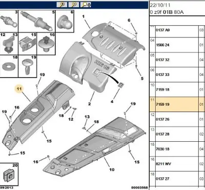 PSA 7159.19 Motor İçi Sol Üst Bakalit 7159.19