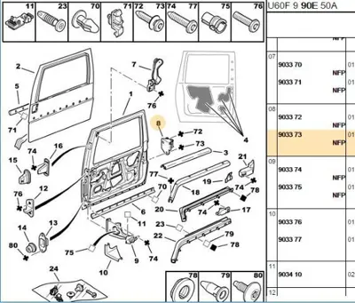 PSA 9033.73 Kapı Menteşesi 9033.73