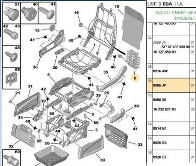 PSA 8906.JP Koltuk Sırtlık Desteği  8906.JP