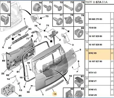 PSA 8742.X9 Plaka Lamba Bakaliti 8742.X9