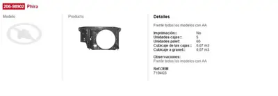 PHIRA 20698902 Fan Davlumbazi P206 Klimali 7104Q3 7104N2 7104G8 4028668 20698902 10IFR0110112 5507201 647334 582520210 6703535