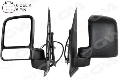 GVA 1033153 Diş Dikiz Aynasi Elektrikli Isitmali Çift Cam Sol Connect 02-08 Vm-6311ehl 5175385 1454725 9225396 FD9347304 5091601 34678441 5153738 3461946C 5211710 32413760
