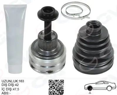 GVA 4475265K Aks Kafasi Körüklü Set Diş A4-A5-Q5 2.0tdi 2008=-Amp;G... 8R0498099 8K0407271AL 803107 T78405 AD8R 306276 1710A4 36097 854029184 G1A060PC