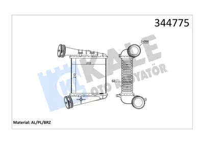 KALE 17481 Turbo Radyatörü (Intercooler) Passat 2.5 Tdi (03-0... 3B0145806 VN4372 96468 VW4372 4881489 344775 58004372 309051 107744 47044N