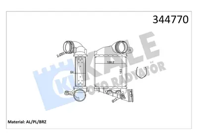 KALE 17499 Turbo Radyatörü (Intercooler) Bora-Golf Iv-A3-Leon... 1J0145803N 96679 1J0145803L 3004354X AIA4354 KAIA4354 817557 8ML376988034 30936 CI485000S