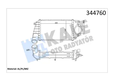 KALE 17585 Turbo Radyatörü (Intercooler) Polo 1.4 Tdi (99-01)... L970072 6E0145805B 30849 817486 CI302000P 47290 8ML376760631 103658 60584194 58004194