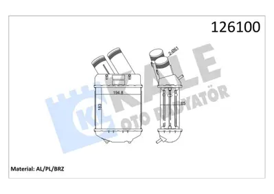 KALE 7697394 Turbo Radyatörü (Intercooler) Mgn I 1.9dzl (204x18... 30832 817490 RT4222 7700838130 3017 7093103 96855 101493 8ML376776501 2062041