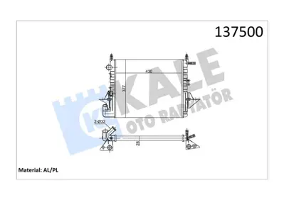 KALE 9467626680 Motor Su Radyatörü Renault Twingo 96>1.1 (2 Sir... RA0230500 100916 7701042436 58073 BM781 350213781000 63856 CR1019000S 731552 180580N
