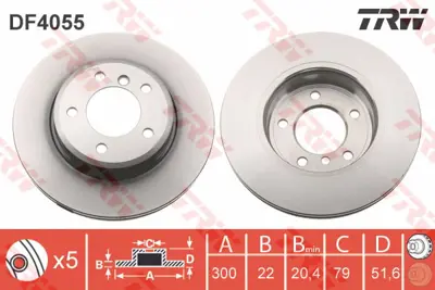 TRW  DF4055 Fren Diski On Bmw E46 99>04 1815301540 34116766224 34116864058 ADC1712V 9770111 BS5890C 1064424 977011X BDC5146 230515