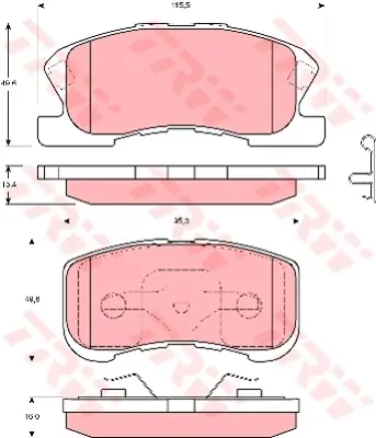 TRW  GDB3220 Ön Balata Daihatsu Sirion 1.0 1.3 (98-05) (Gdb3266... 0449197212 0449197201 WVA23497